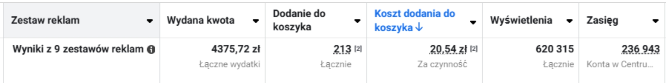 Wyniki kampanii reklamowej z kwietnia