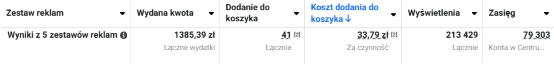 Wyniki kampanii reklamowej z marca